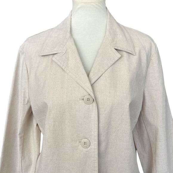 NWT Vintage Light Academia Preppy Requirements Linen Blend Blazer Size Large - Picture 2 of 7